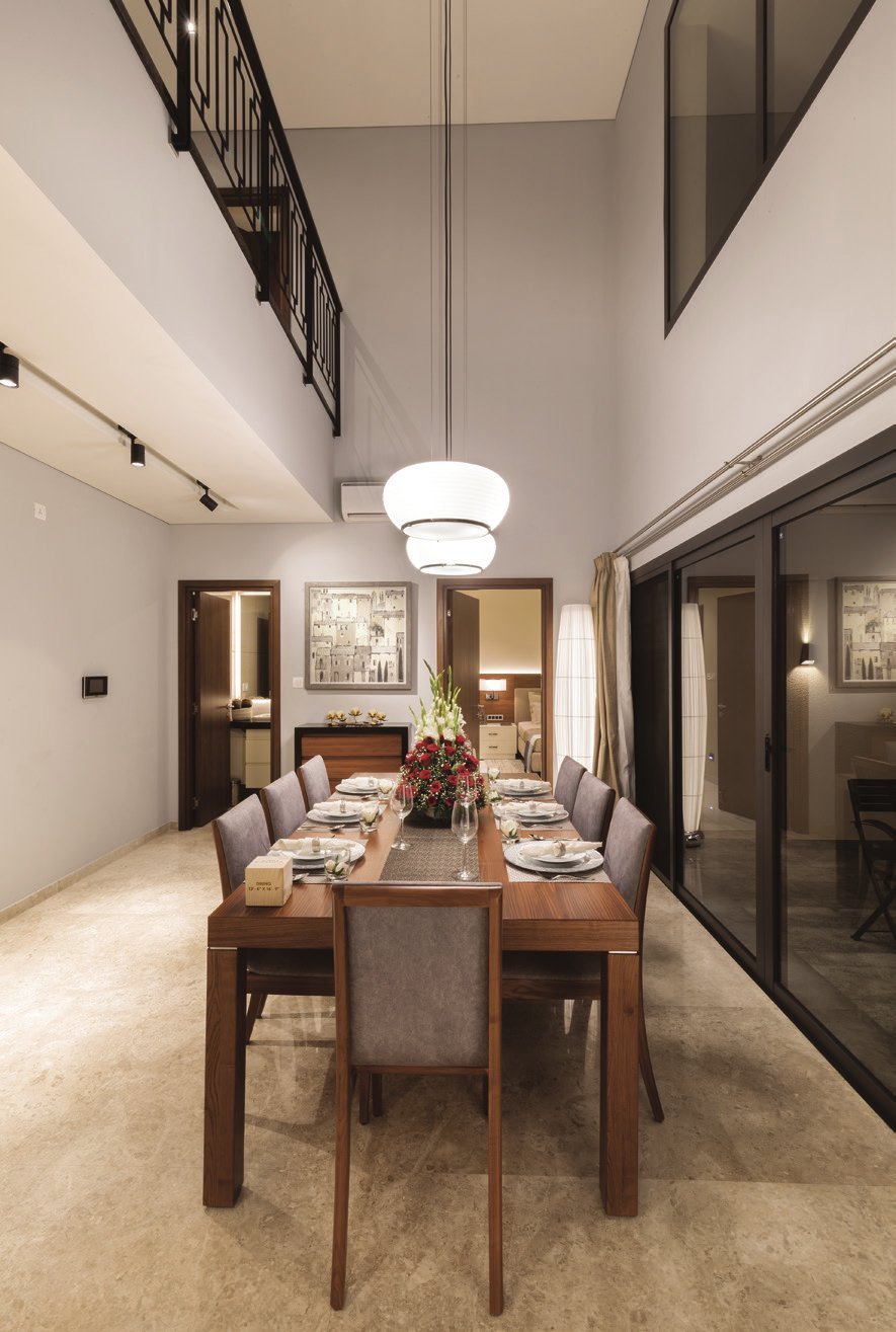 SOBHA Silver Estate double-height dining