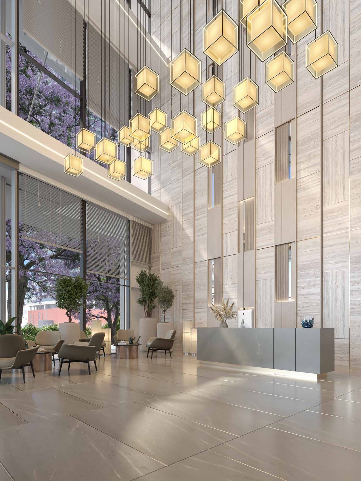 SOBHA Strada triple-height entrance lobby