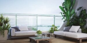 SOBHA Waterfront balcony with lake view