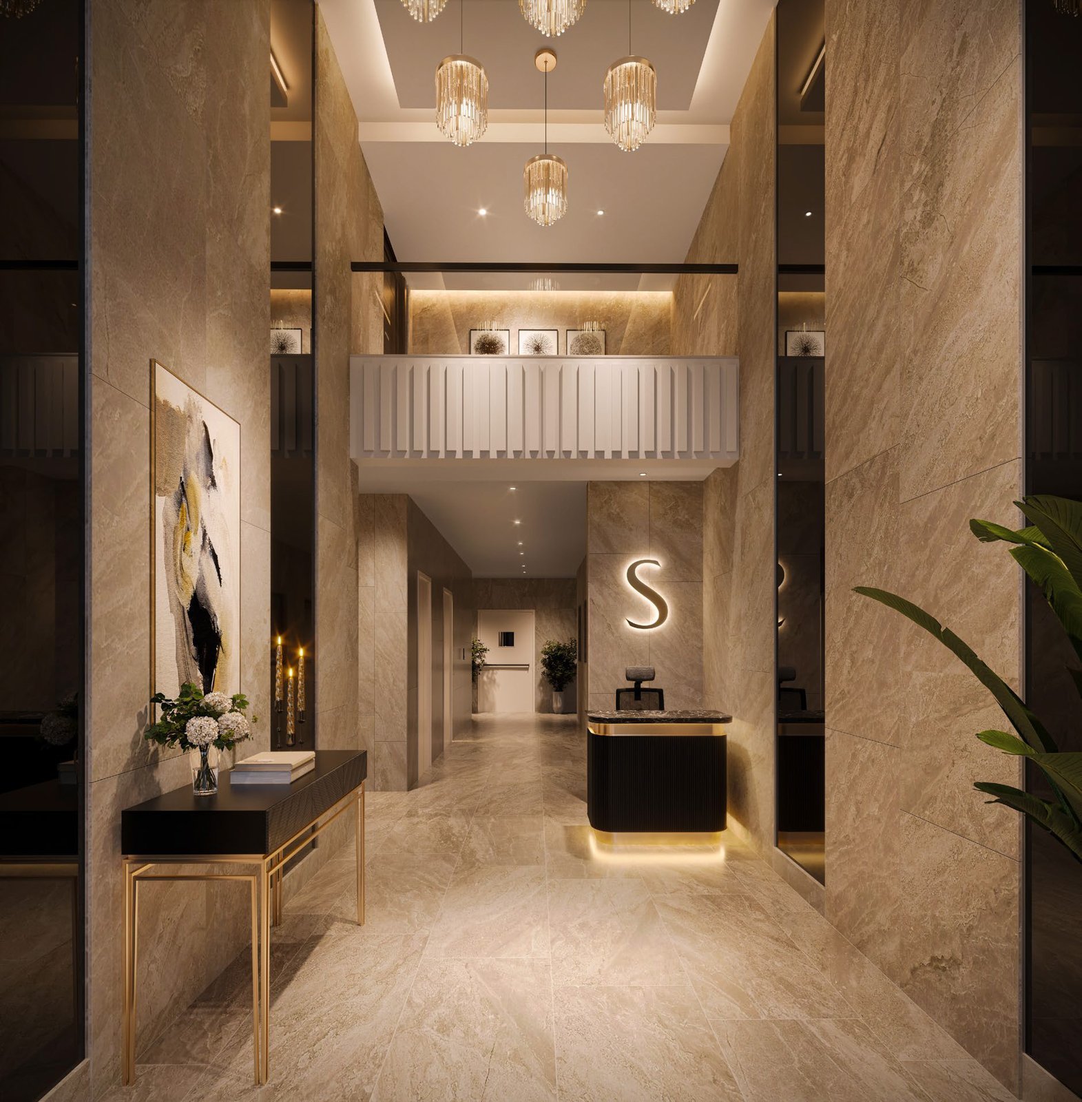SOBHA Woods double-height entrance lobby