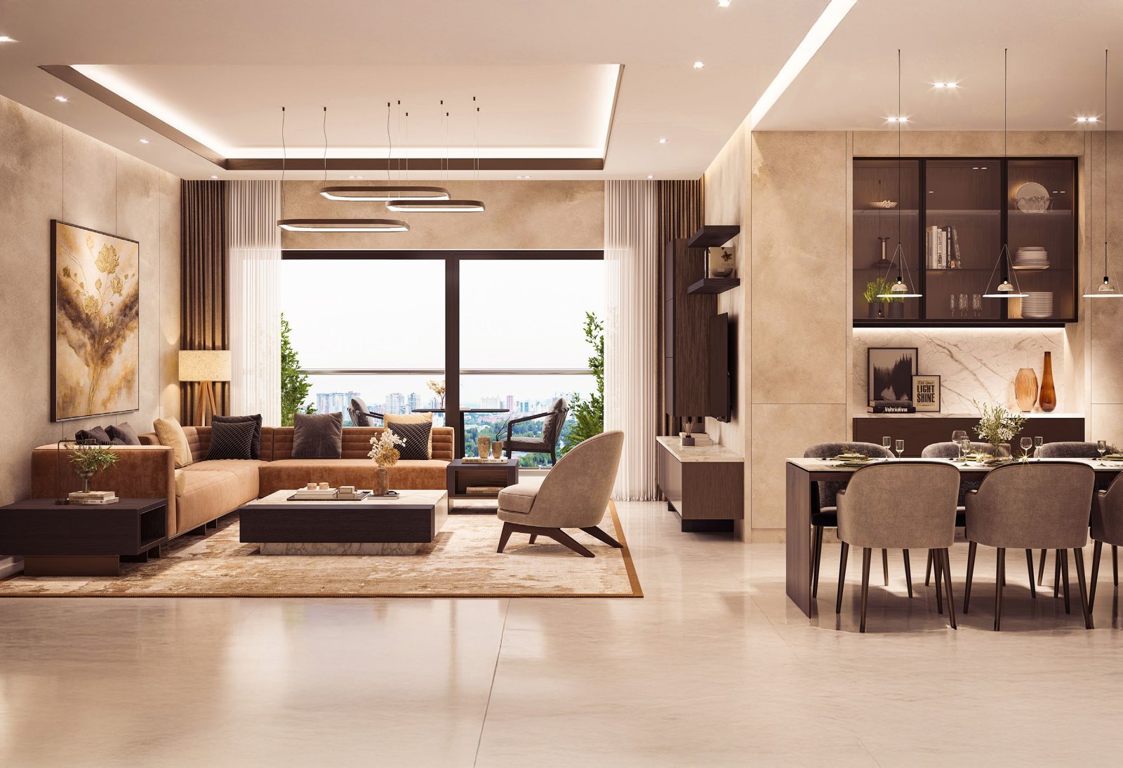 SOBHA Woods living and dining area
