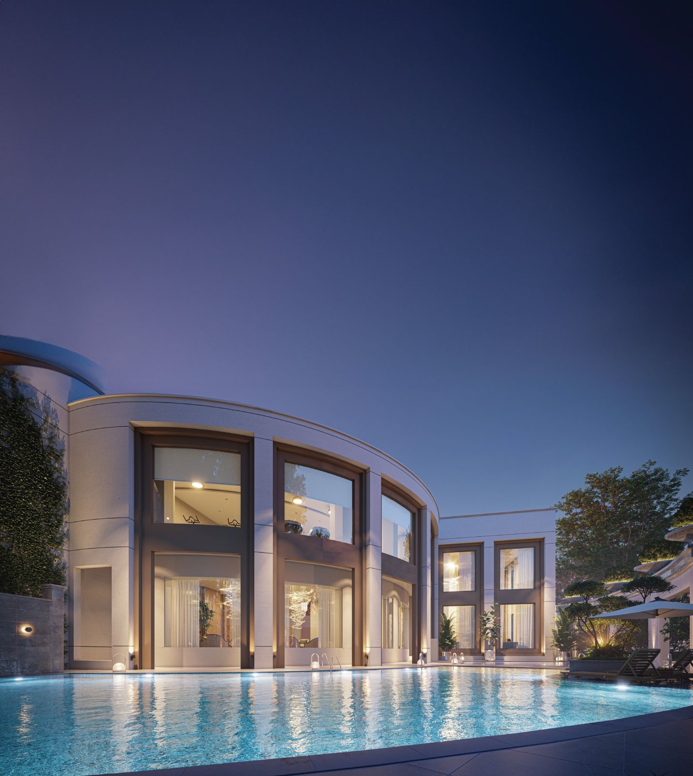 The Glade clubhouse pool at SOBHA Whispering Hill