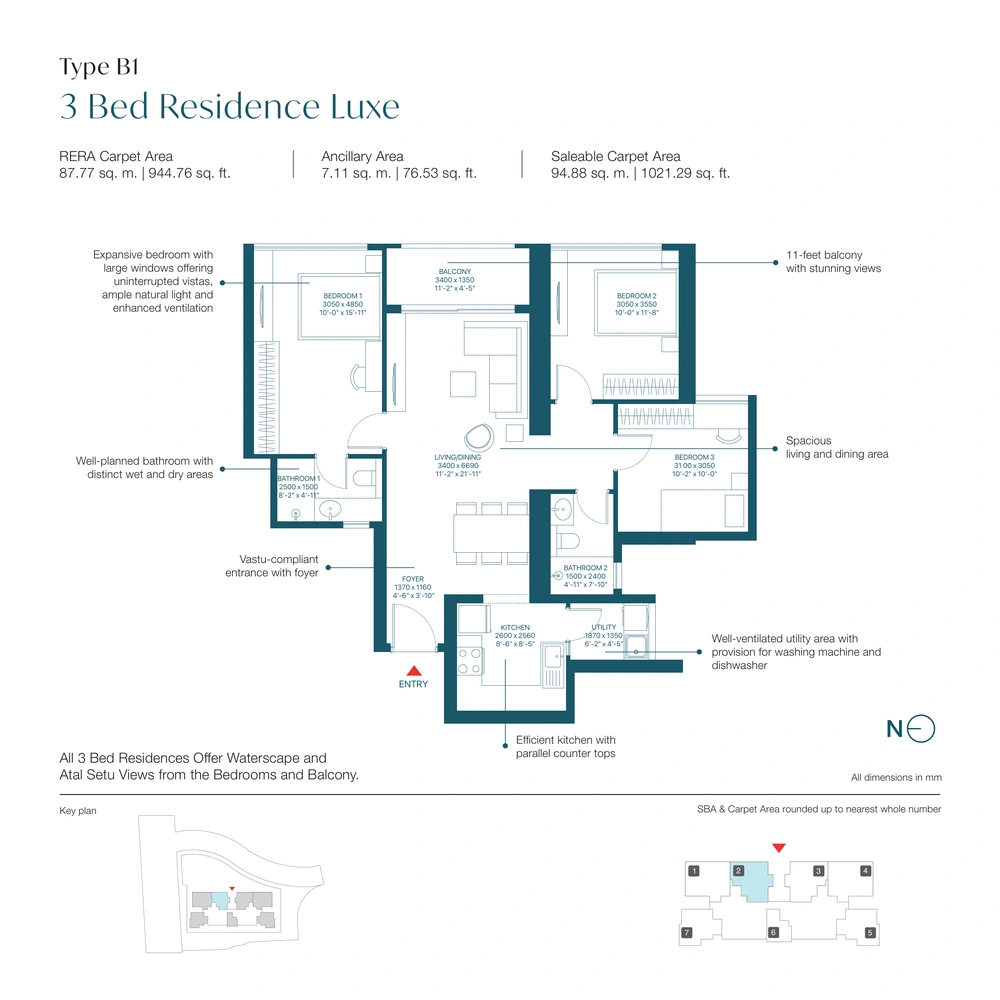 Type B1 – 3 BHK Luxe
