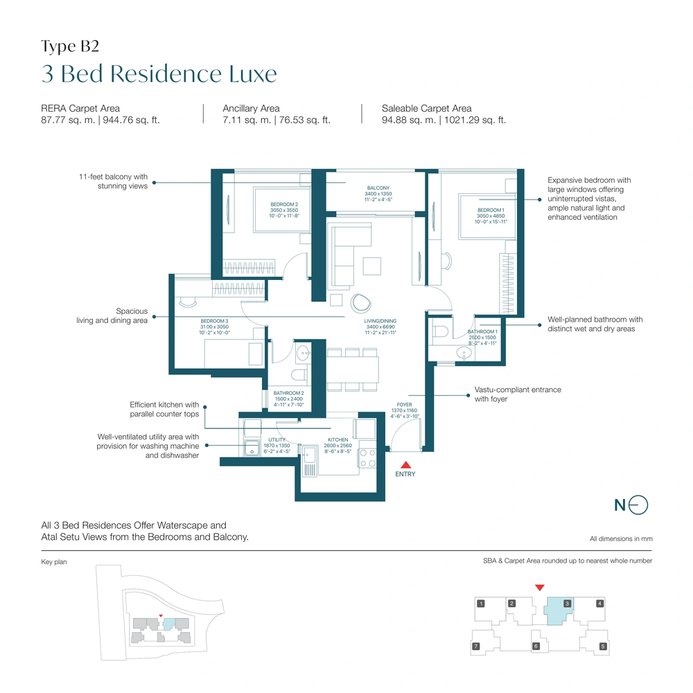 Type B2 – 3 BHK Luxe