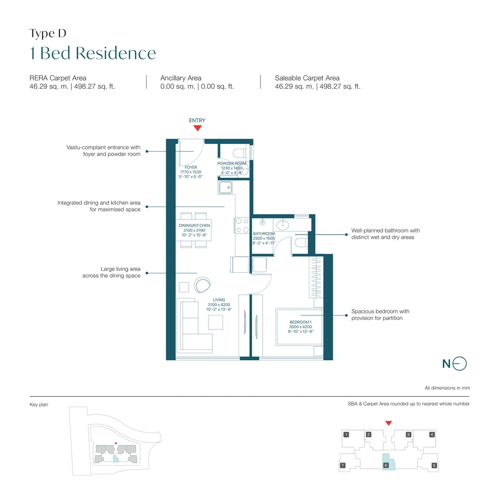 Type D – 1 BHK