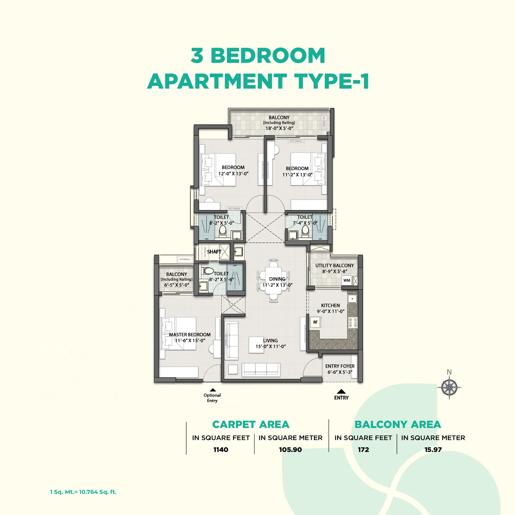 3 Bedroom – Type 1