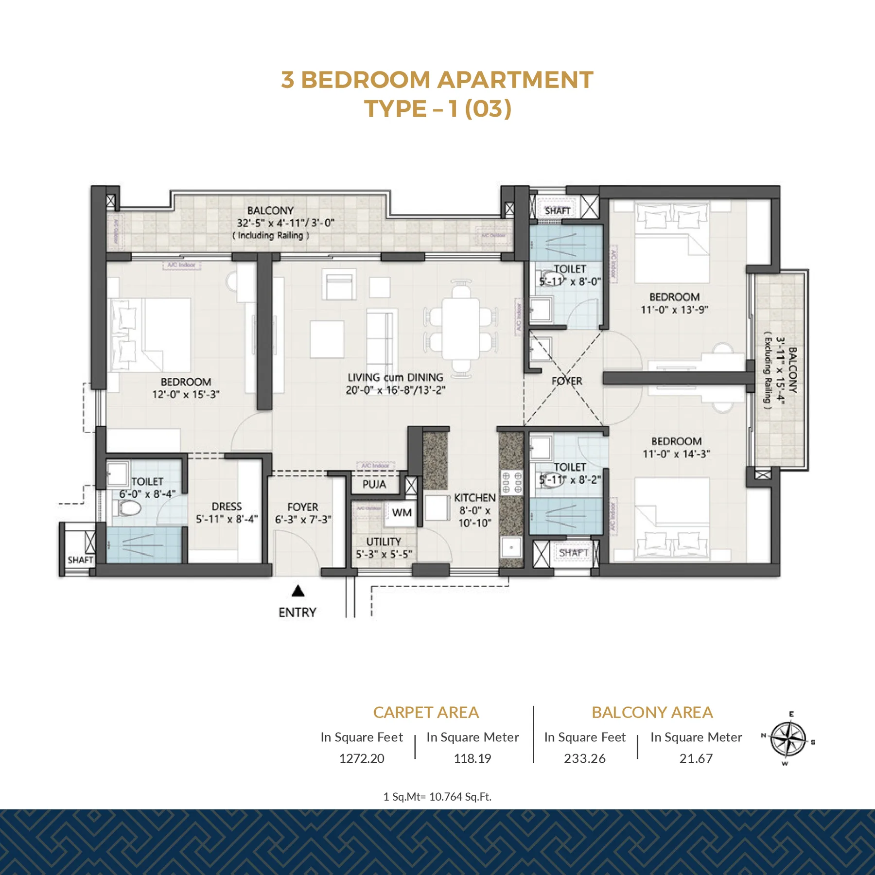 3 Bedroom – Type 1 (Flat 03)