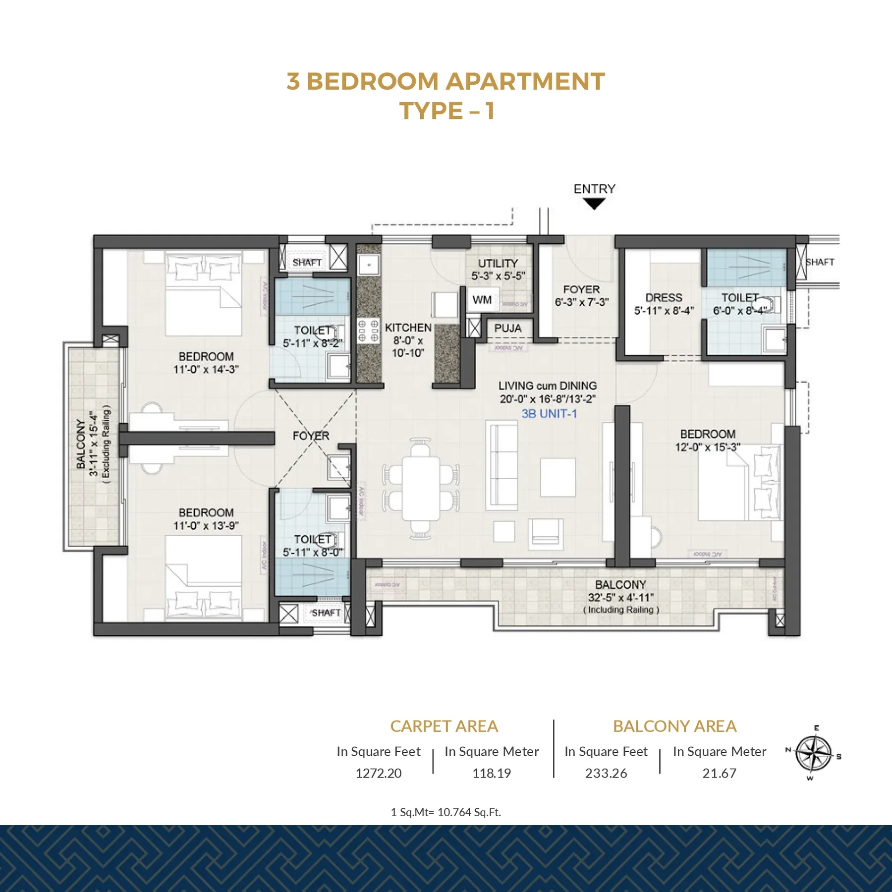 3 Bedroom – Type 1 (Layout A)