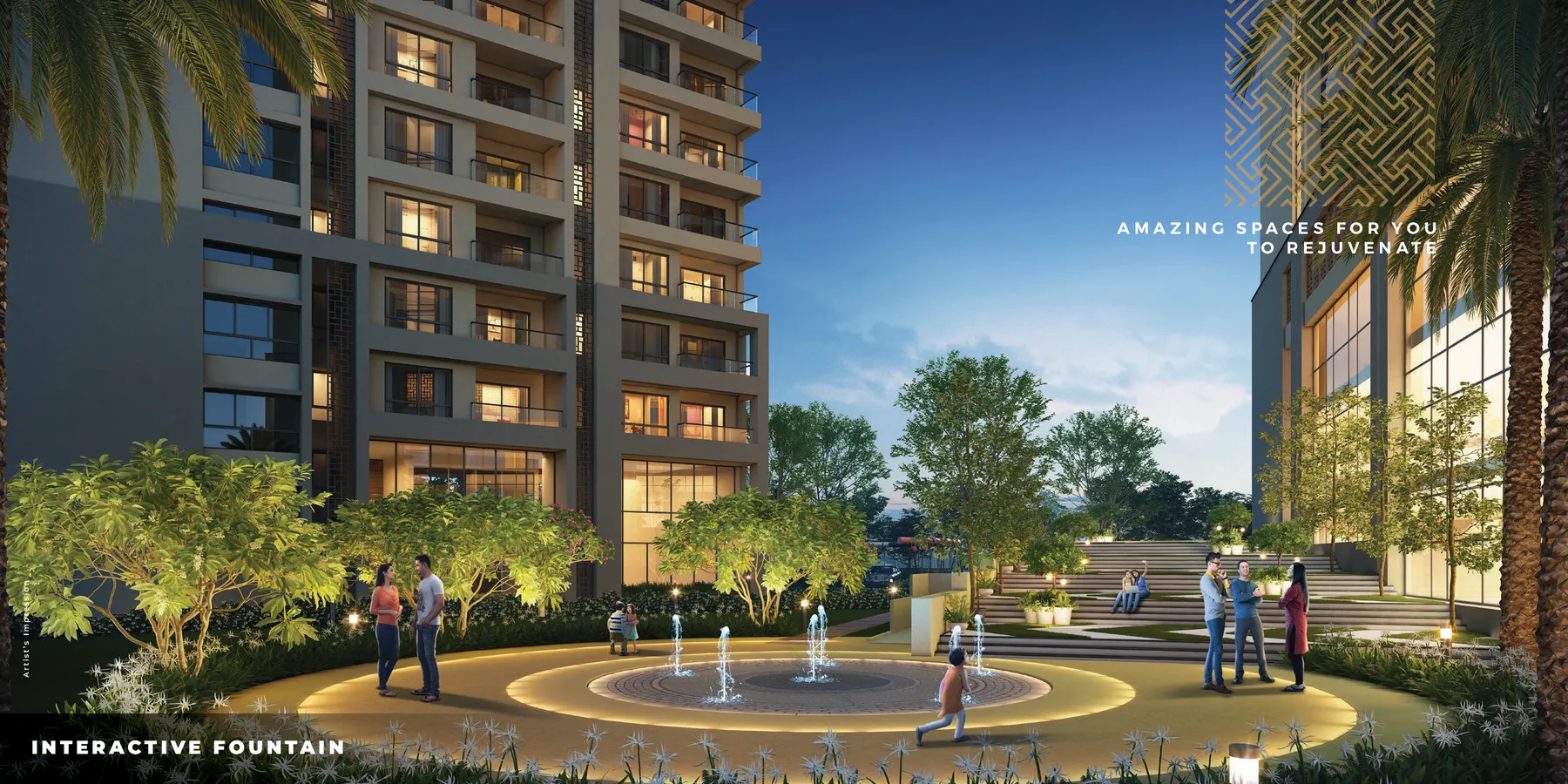 DN Pallaciya Sundarpur Bhubaneswar: interactive fountain