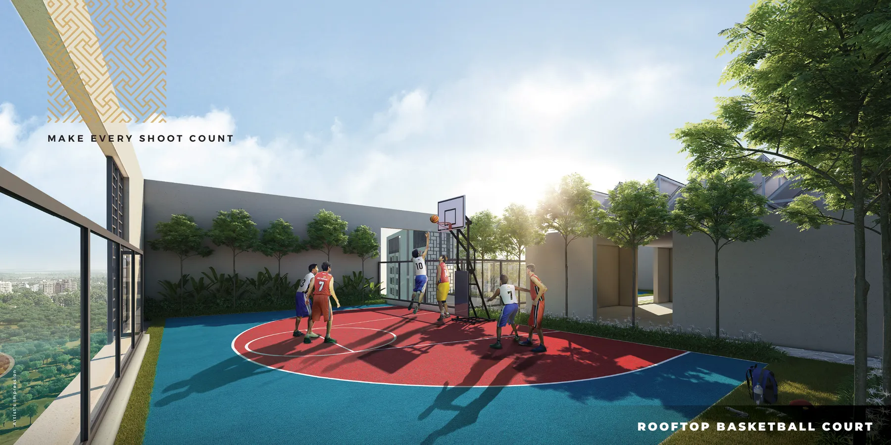 DN Pallaciya Sundarpur Bhubaneswar: rooftop basketball court