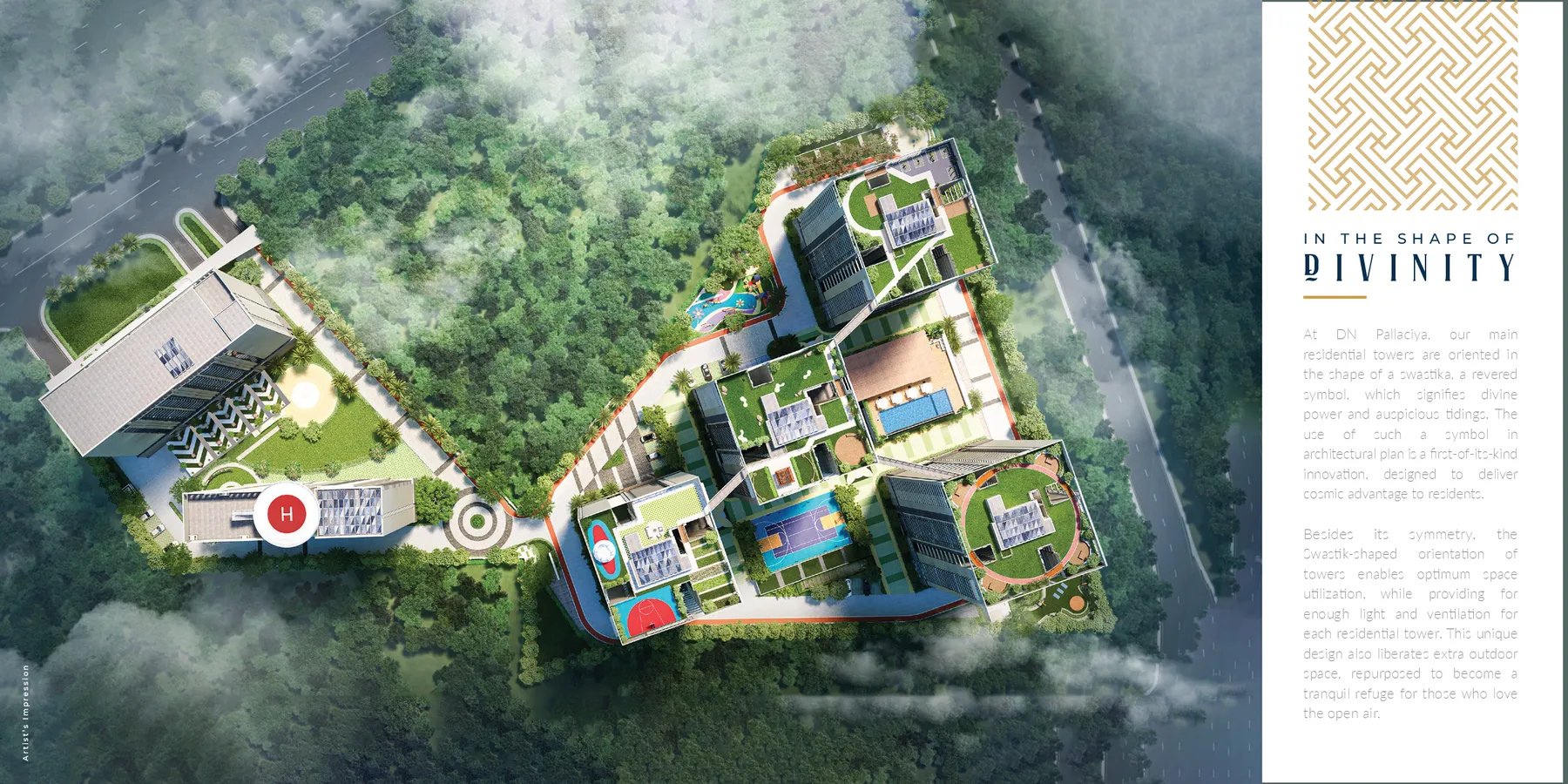 DN Pallaciya Sundarpur Bhubaneswar: swastika layout aerial