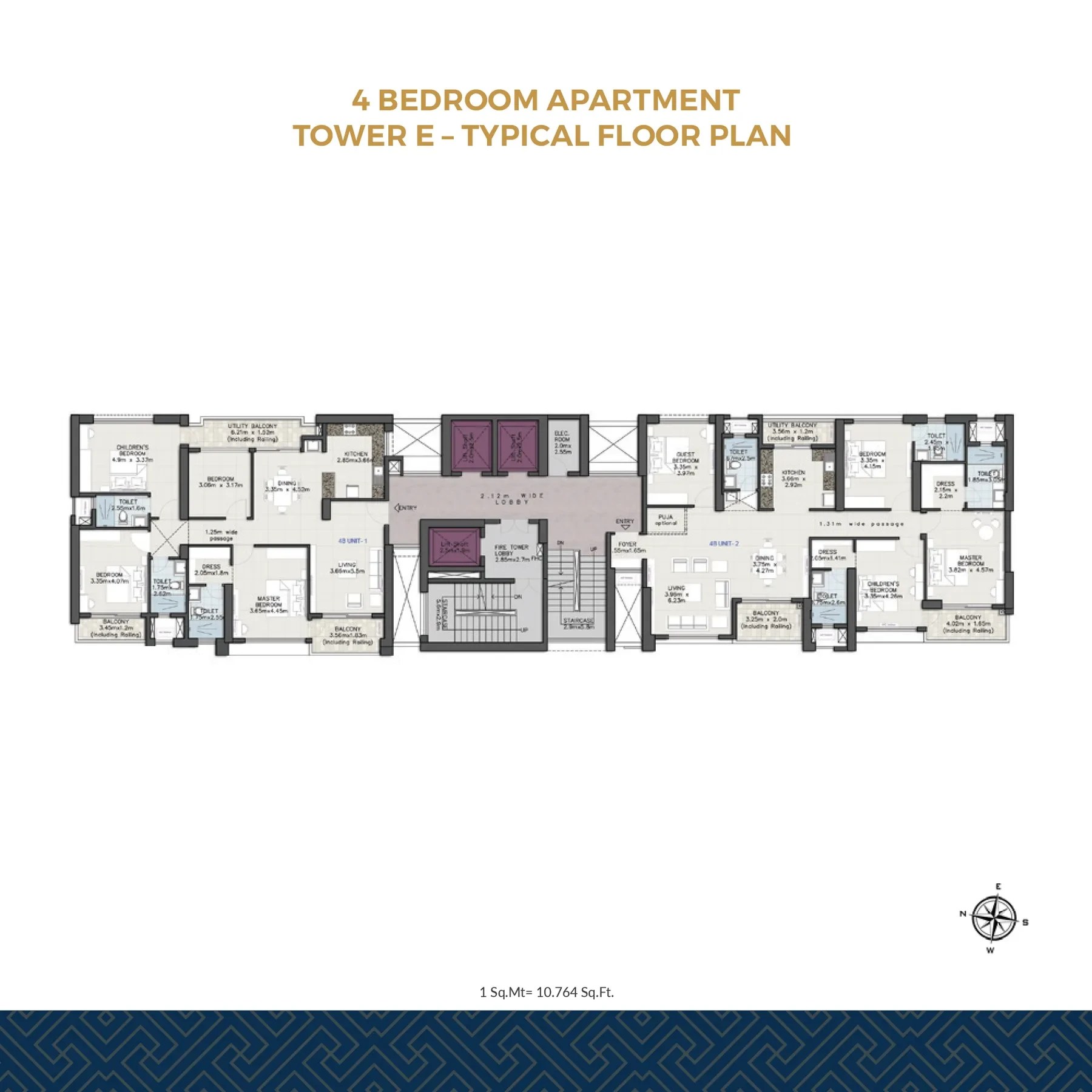 Tower E – Typical Floor Plan (4 Bedroom)