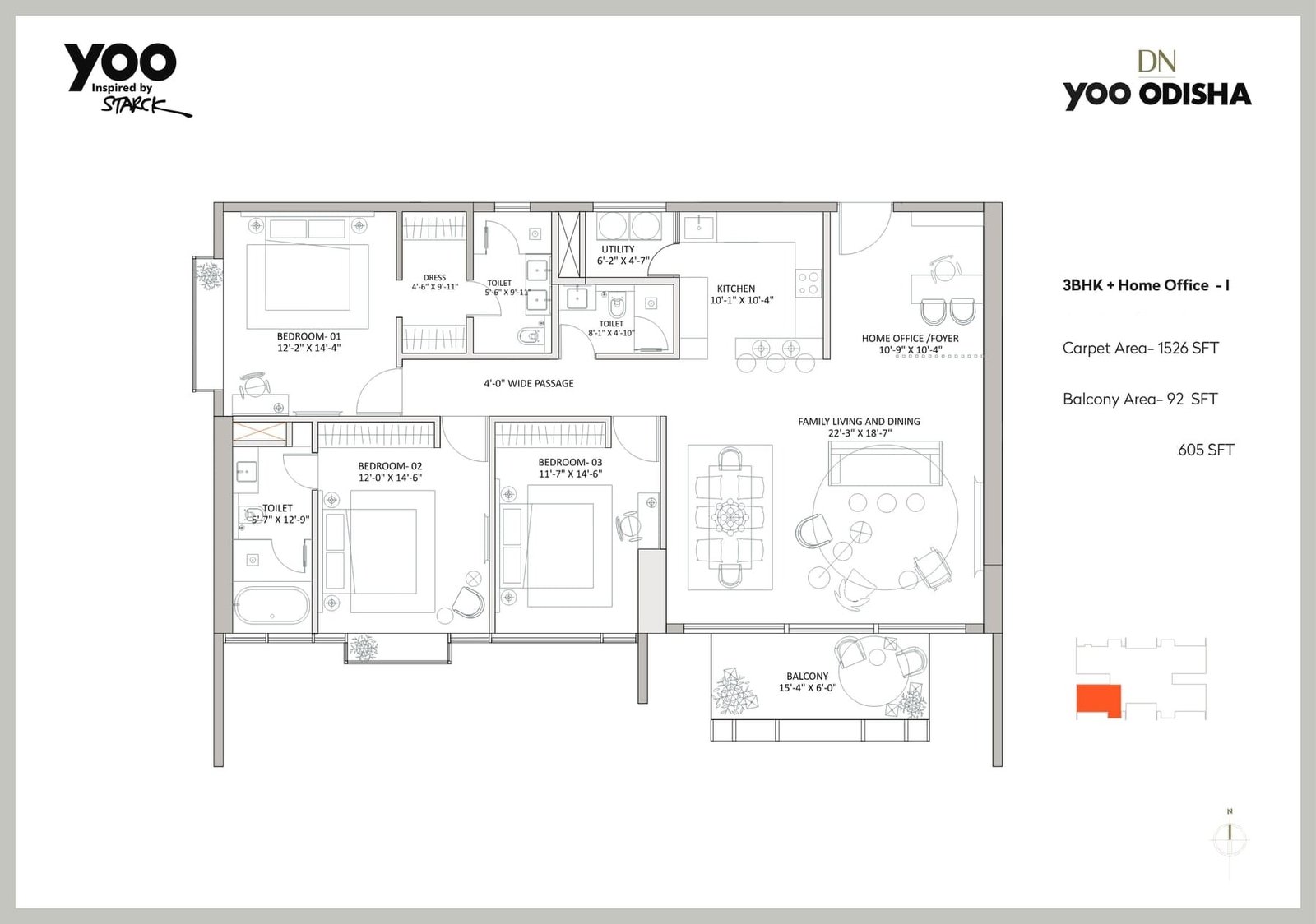 3 BHK + Home Office (Tower B)