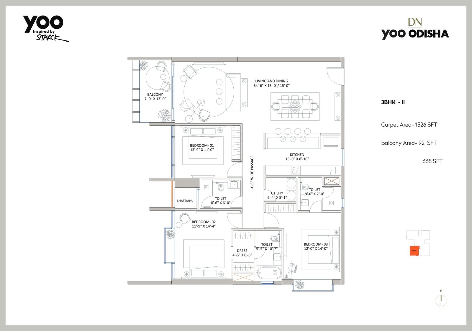 3 BHK – II (Tower C)