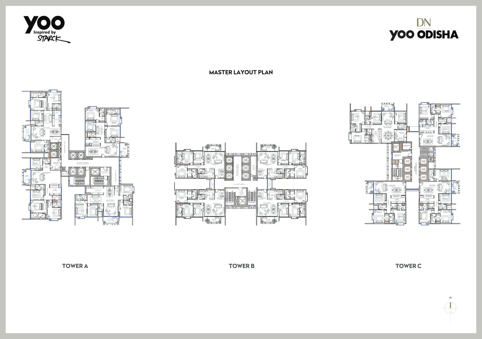 DN YOO Odisha Bhubaneswar: 3 & 4 BHK Branded Residences — floor plan preview