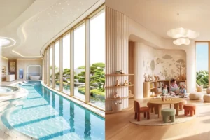 Greenz by Danube indoor lap pool and spa, and the kids' day care playroom