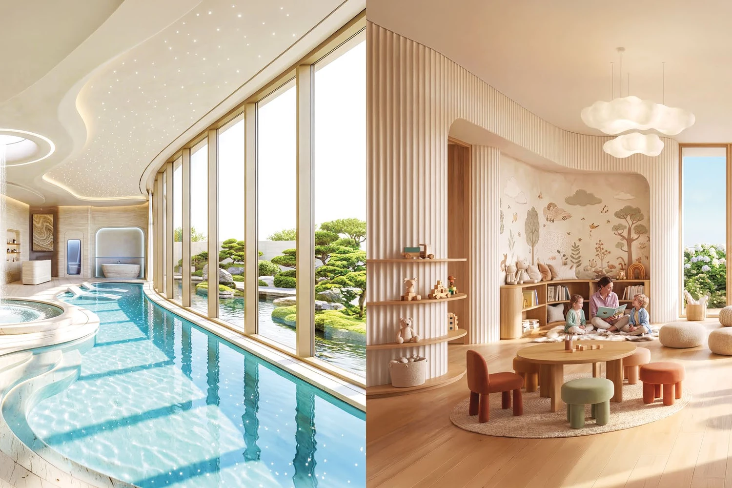 Greenz by Danube indoor lap pool and spa, and the kids' day care playroom