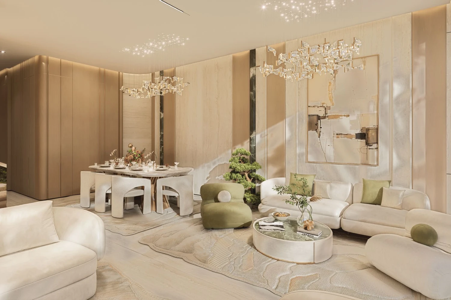 Greenz by Danube furnished dining and living room interior