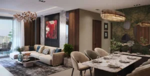 Hiranandani Empress Hill living and dining – artist's impression