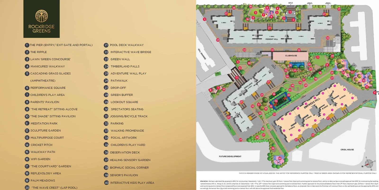 Hiranandani Empress Hill master plan with amenity legend
