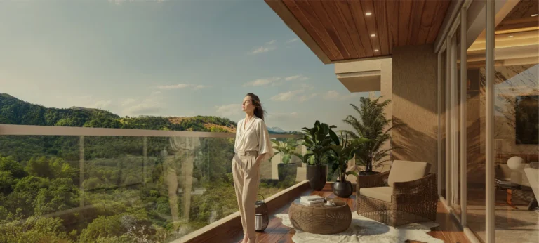 Hiranandani Rockside balcony with hill views – artist's impression