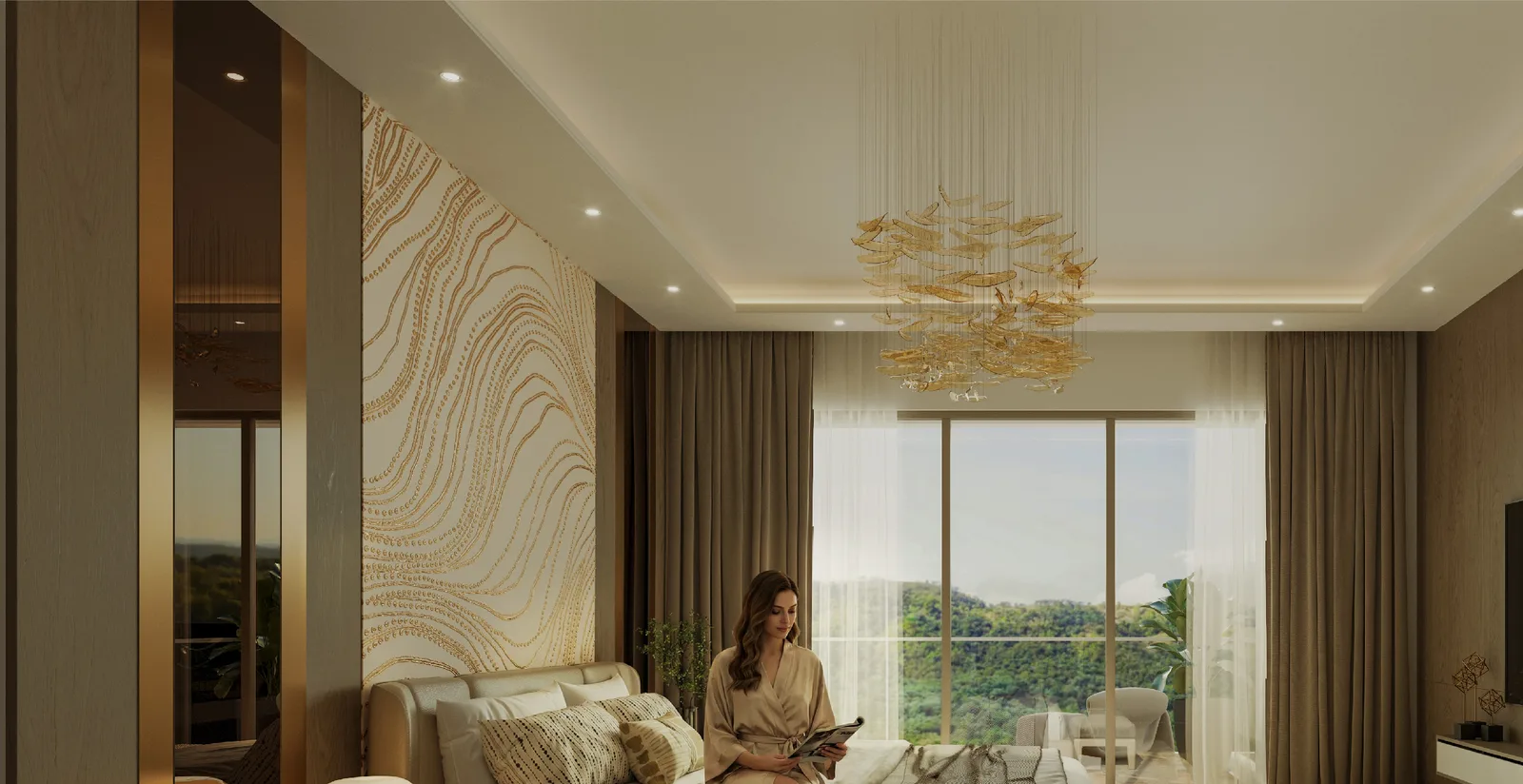 Hiranandani Rockside master bedroom – artist's impression