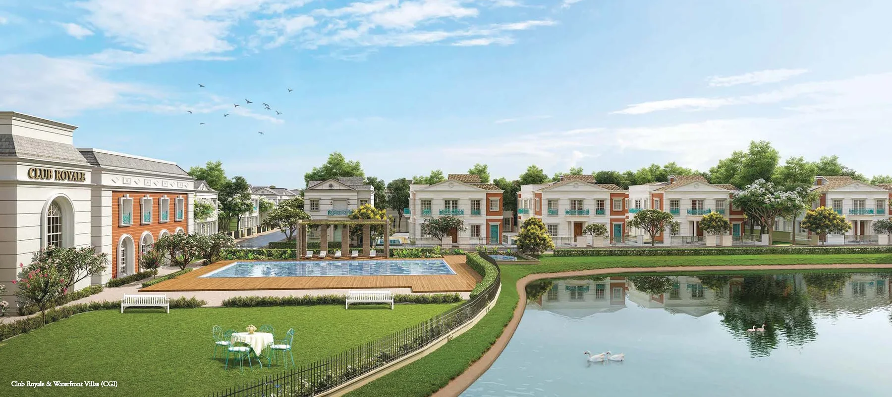Lodha Villa Royale Club Royale and central lake