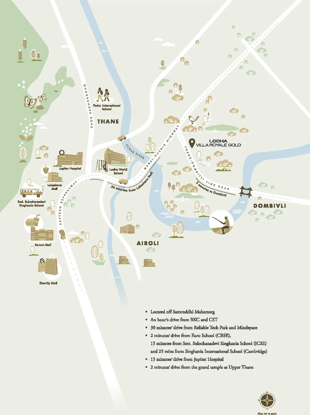 Lodha Villa Royale Gold Upper Thane location map