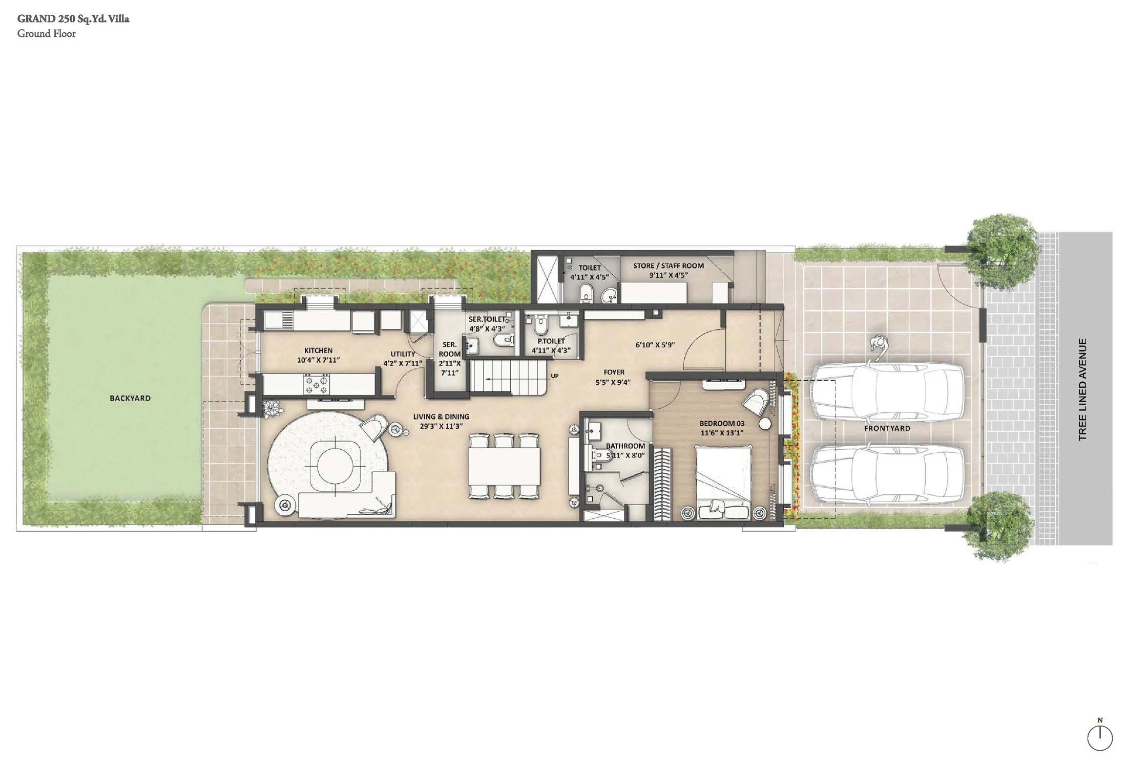 Grand 250 sq. yd Villa — Ground Floor