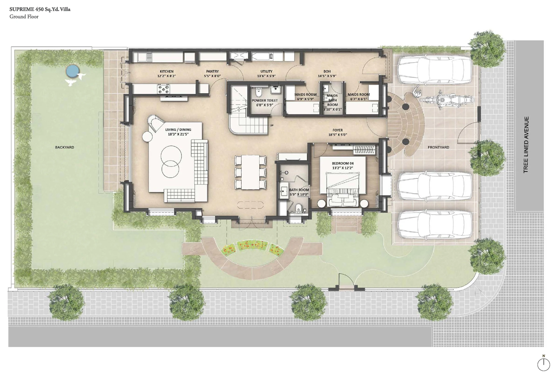Supreme 450 sq. yd Villa — Ground Floor