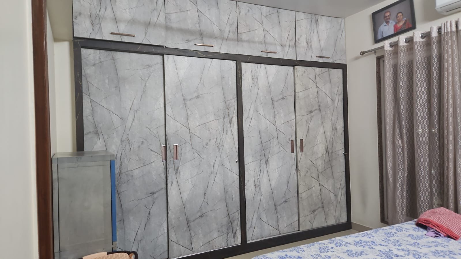 Bedroom with sliding wardrobe, Sai Mannat Kharghar 3 BHK