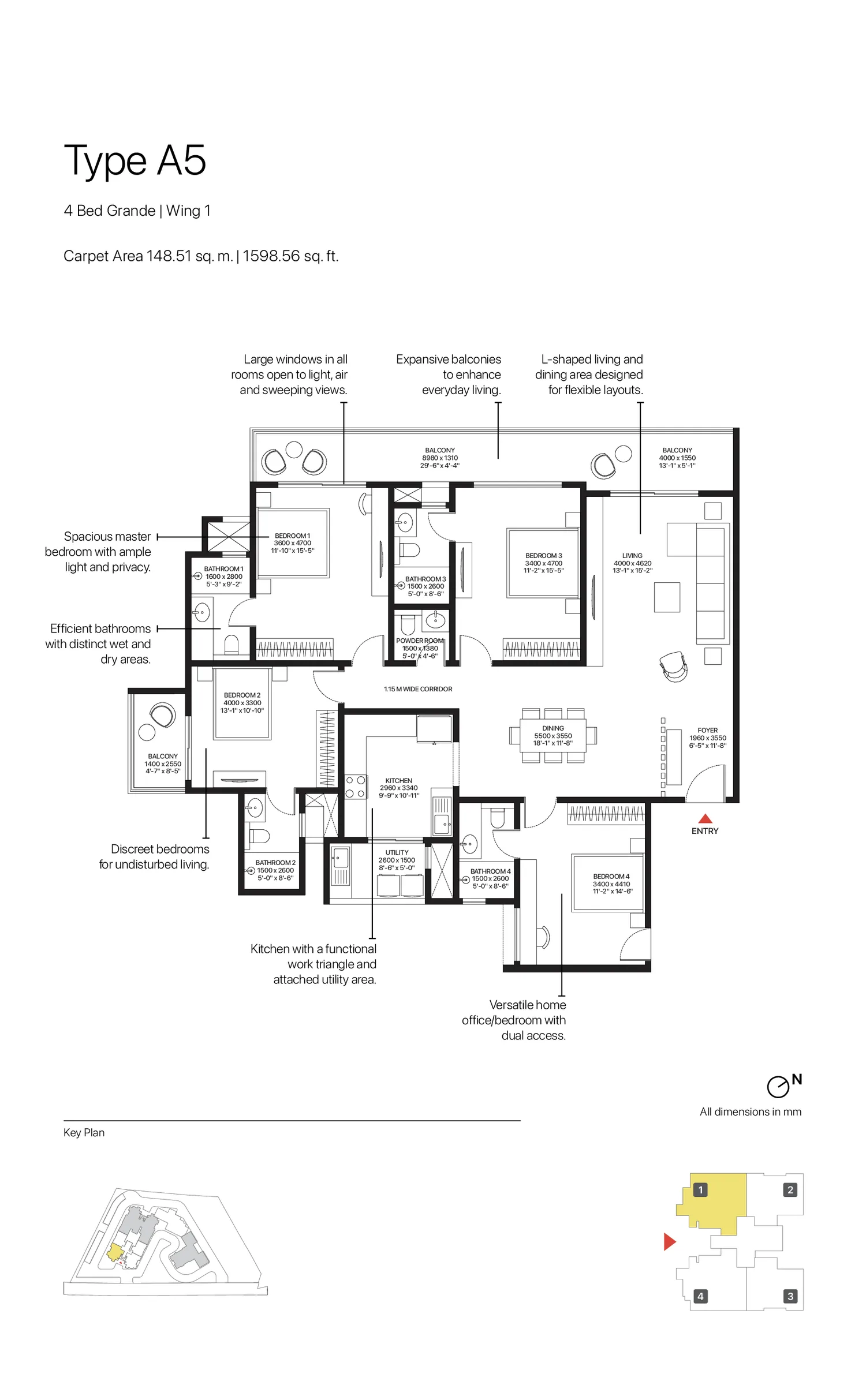 4 Bed Grande – Type A5 (Wing 1)
