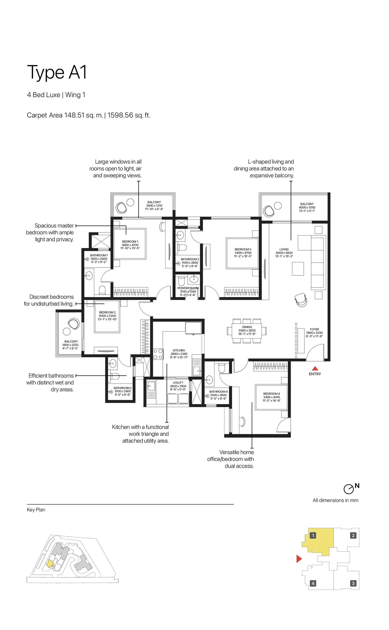 4 Bed Luxe – Type A1 (Wing 1)