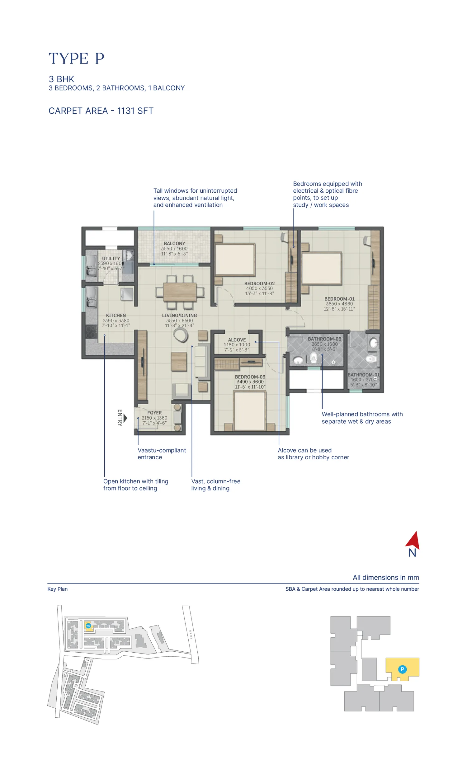 3 BHK – Type P
