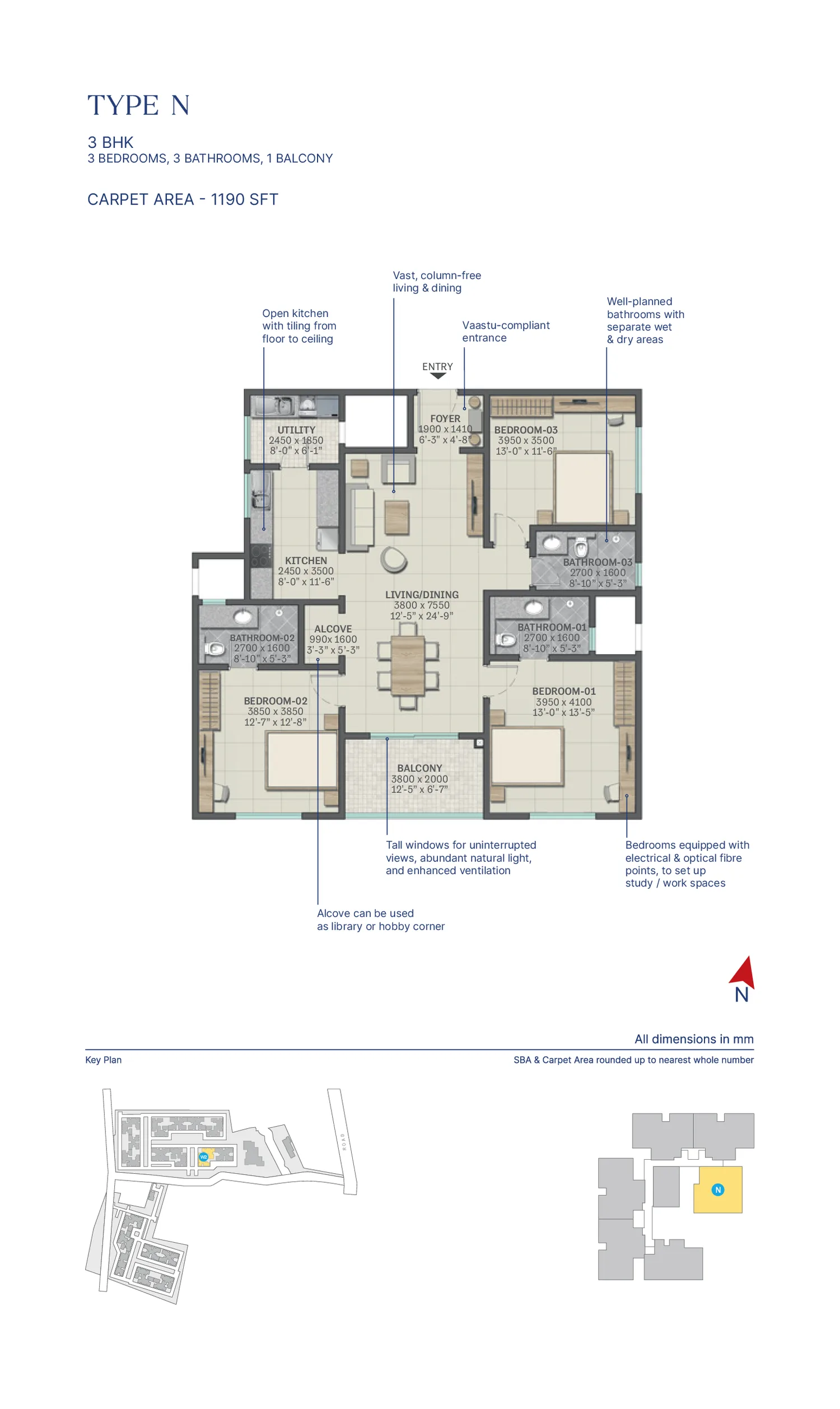 3 BHK – Type N