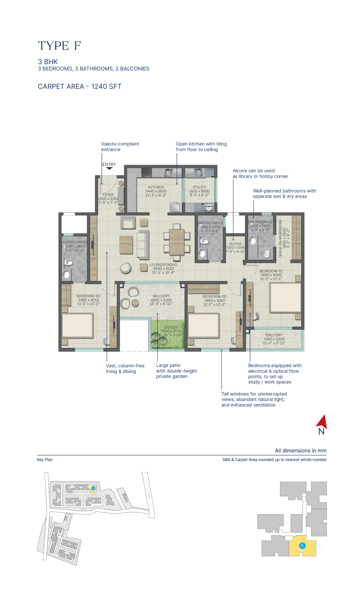 3 BHK – Type F