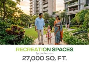 Podium garden and recreation spaces at Walchand Park View (artist impression)