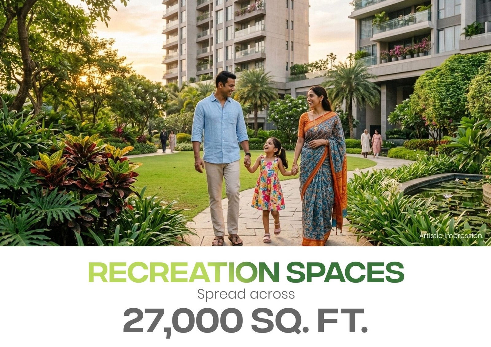 Podium garden and recreation spaces at Walchand Park View (artist impression)