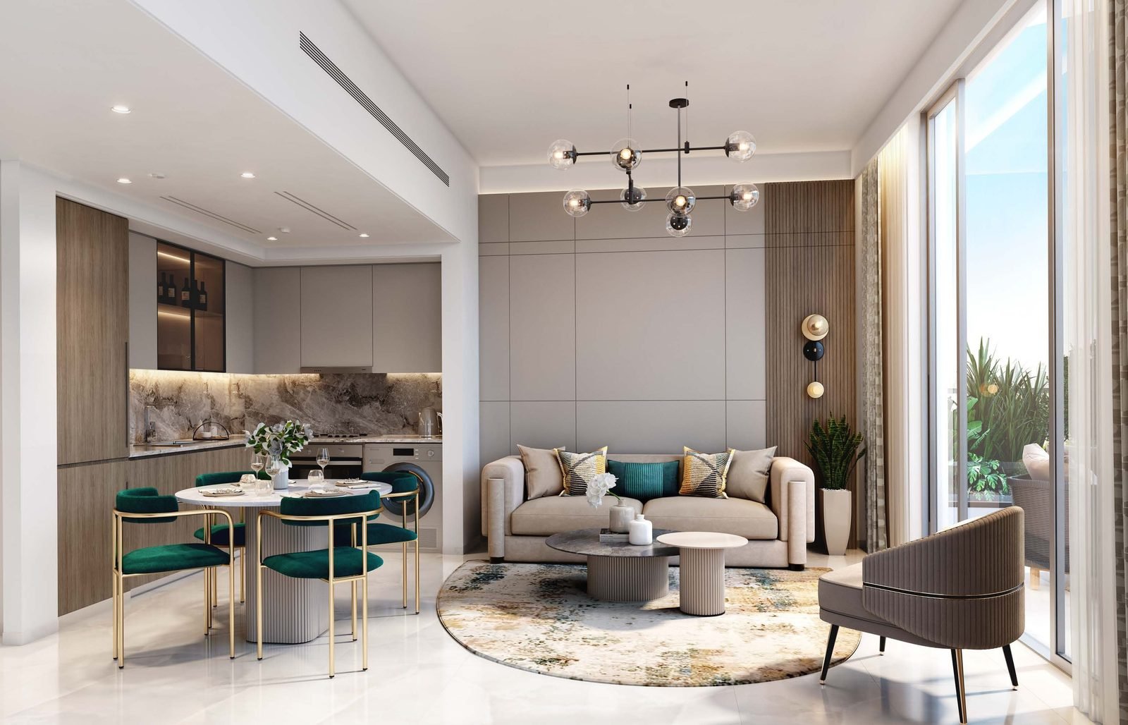 Azizi Milan 1 bedroom living room
