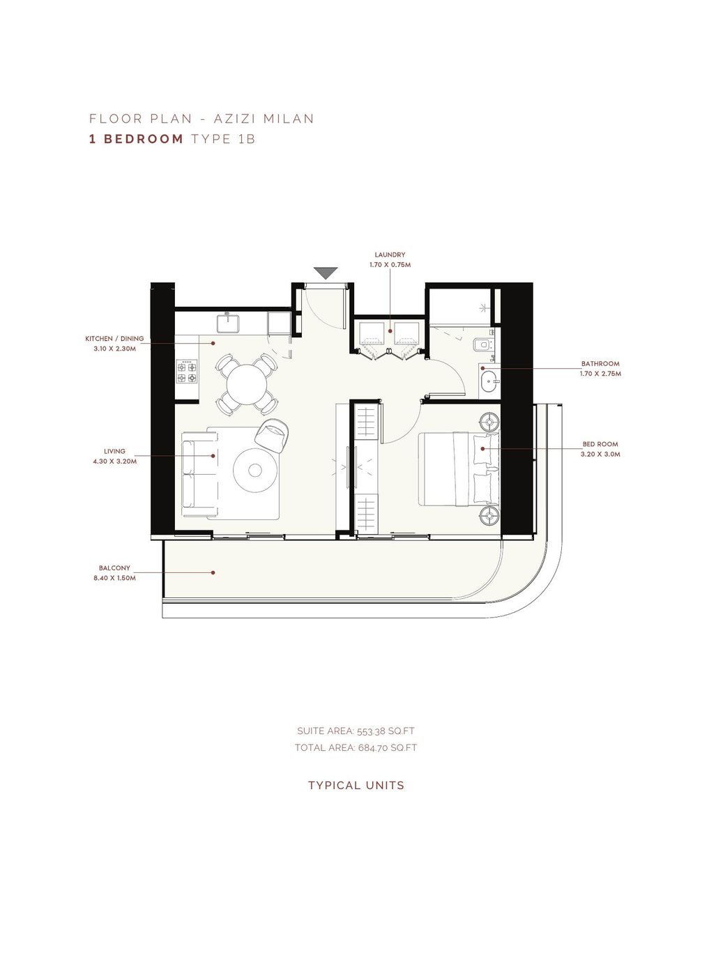 1 Bedroom – Type 1B