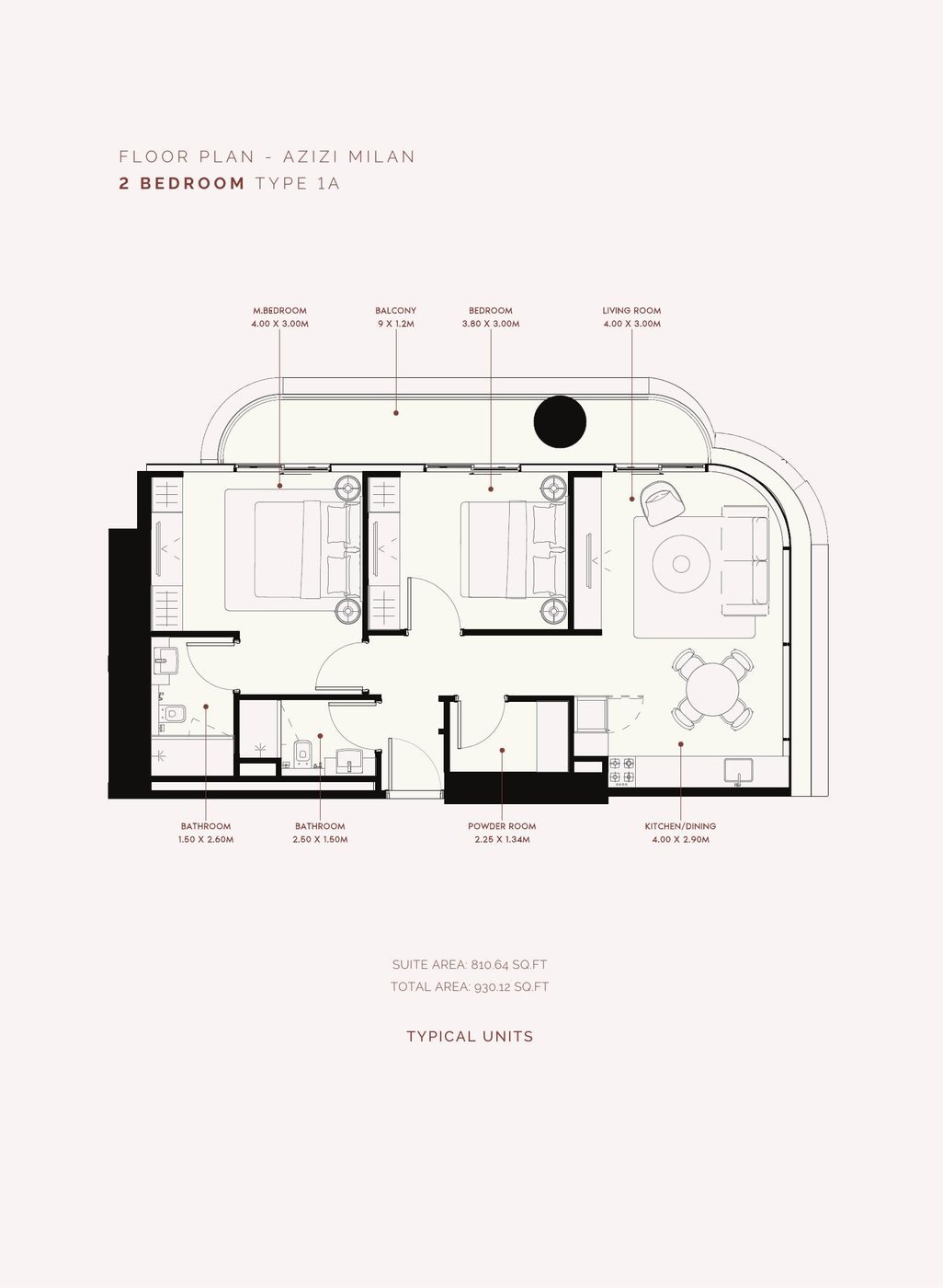 2 Bedroom – Type 1A