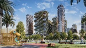 Azizi Milan community park and towers