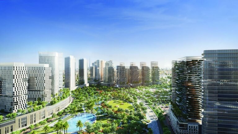 Azizi Milan towers with green roofs