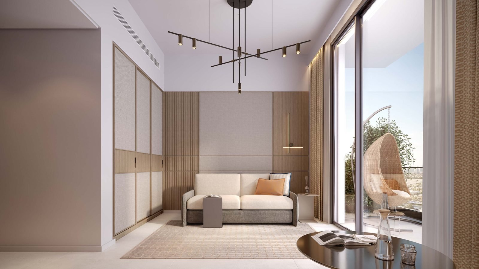 Azizi Milan studio living area