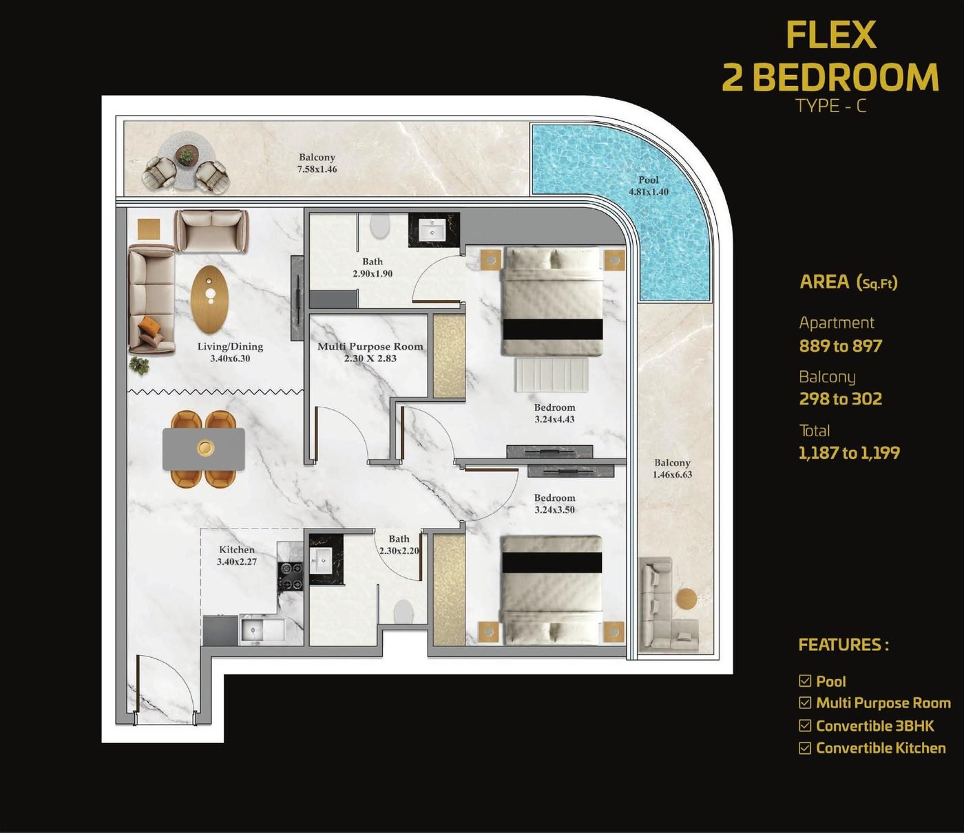 Flex 2 Bedroom