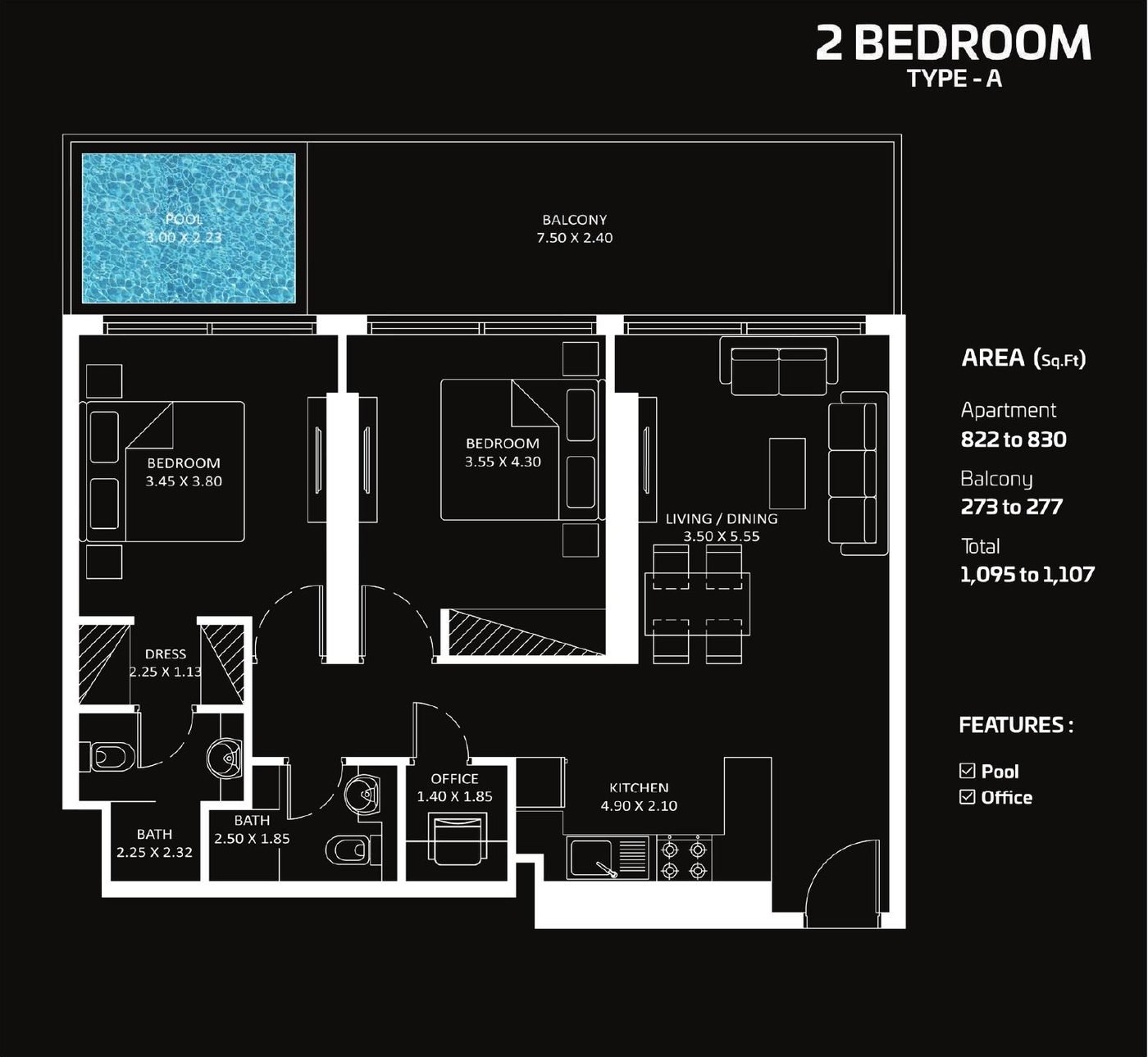 2 Bedroom – Type A