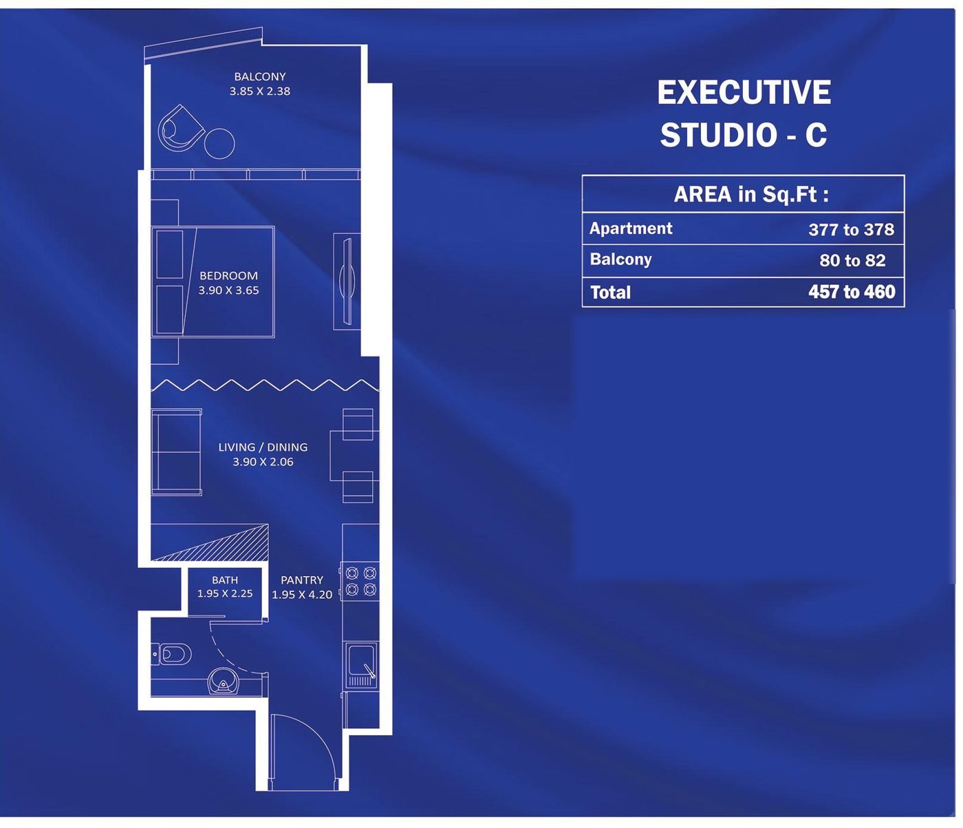 Executive Studio (convertible to 1 BHK)