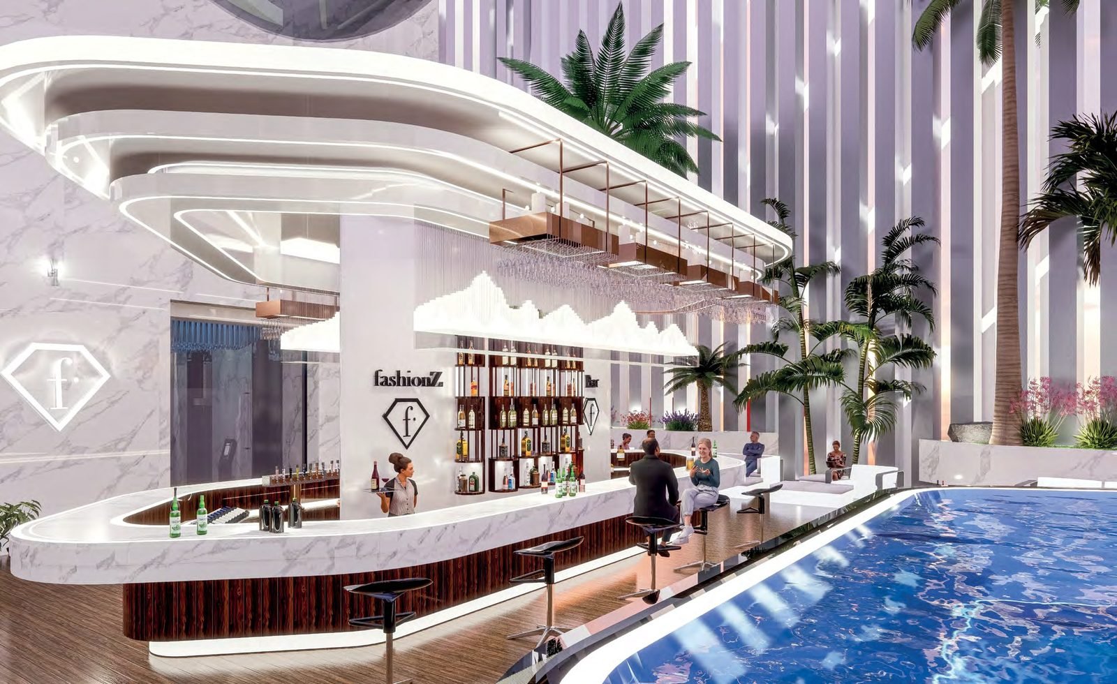 Fashionz by Danube rooftop pool and restaurant