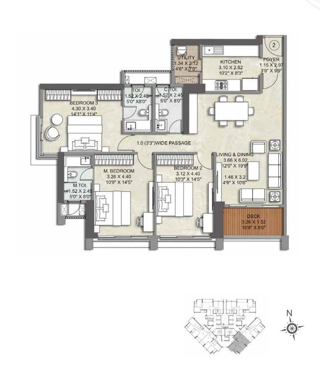 3 BHK Super Premium