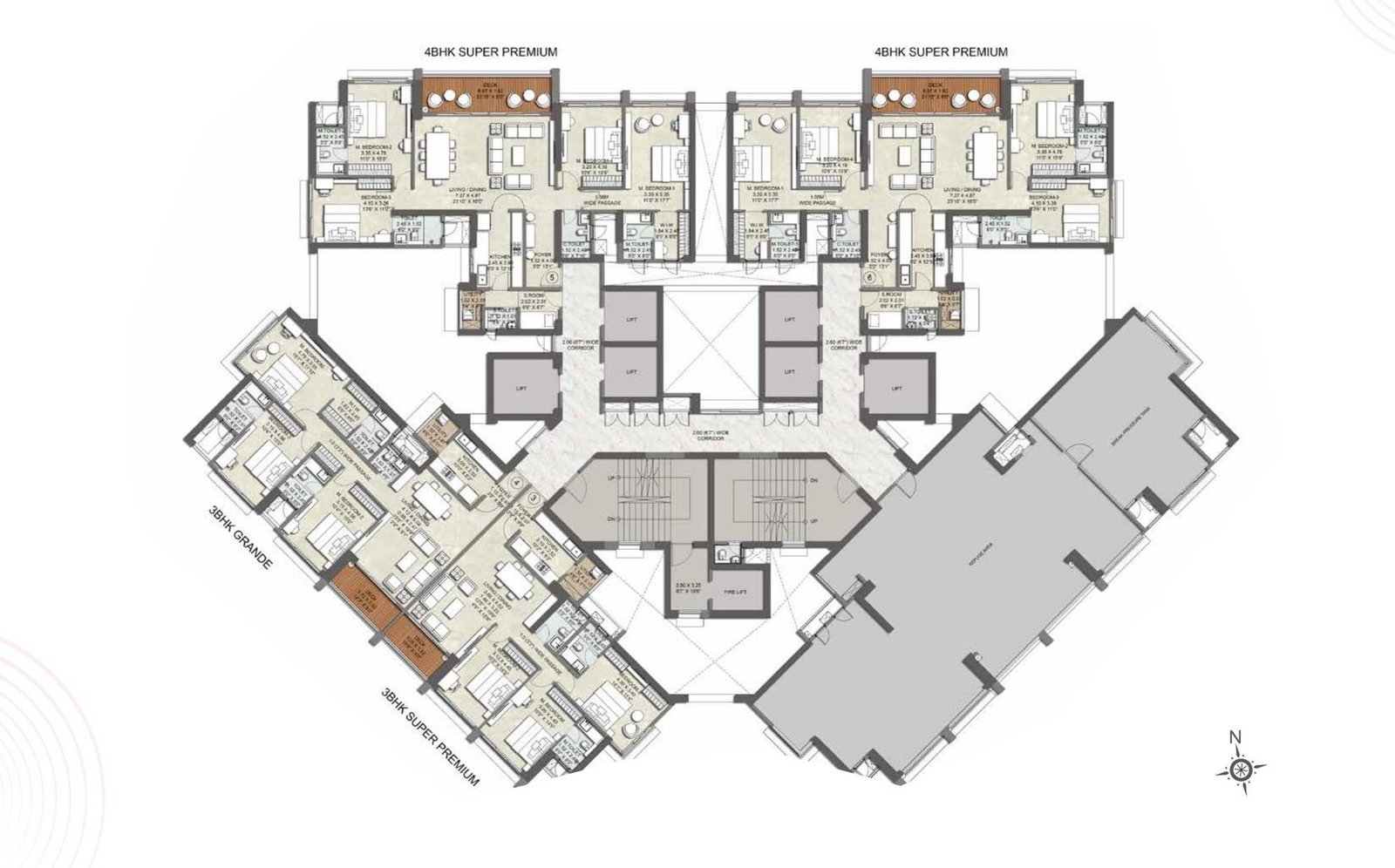 Tower B typical floor plan